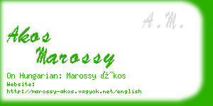 akos marossy business card